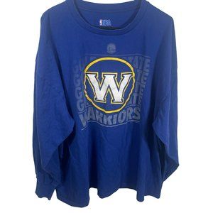 NBA Golden State Warriors T Shirt Mens 3XL Blue L/S Tee Basketball Crewneck